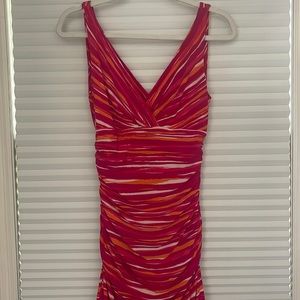 Vibrant ruched stretch dress by Ralph Lauren